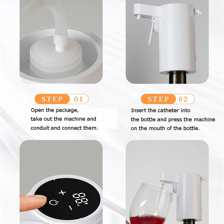 2025 New Portable Mini Automatic Wine Decanter Electric Wine Aerator and Dispenser Charging and Distribution
