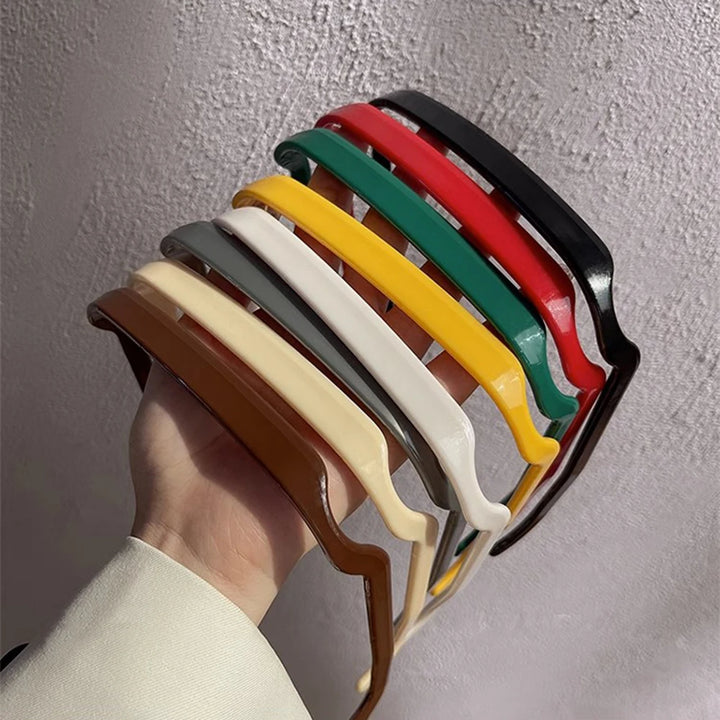 1/3pcs Women Square Glasses Headband Coloful Invisible Fixed Hair Clips Wave Curly Hair Ties Temples Headband Accessories