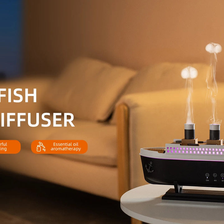 Dynamic Jellyfish Air Humidifier 250ml Essential Oil Diffuser Remote Control Bedroom Humidifier With 7 Colorful Night Lights