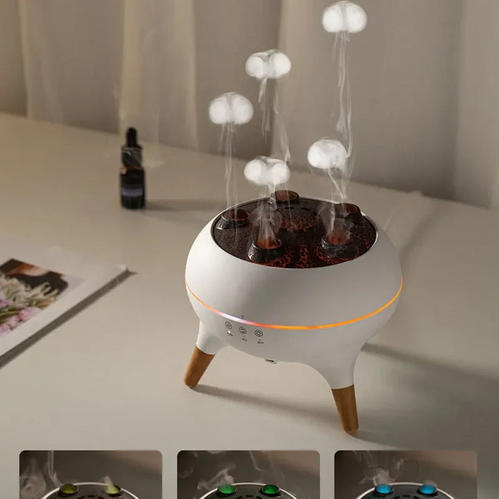 Dynamic Jellyfish Air Humidifier 250ml Essential Oil Diffuser Remote Control Bedroom Humidifier With 7 Colorful Night Lights