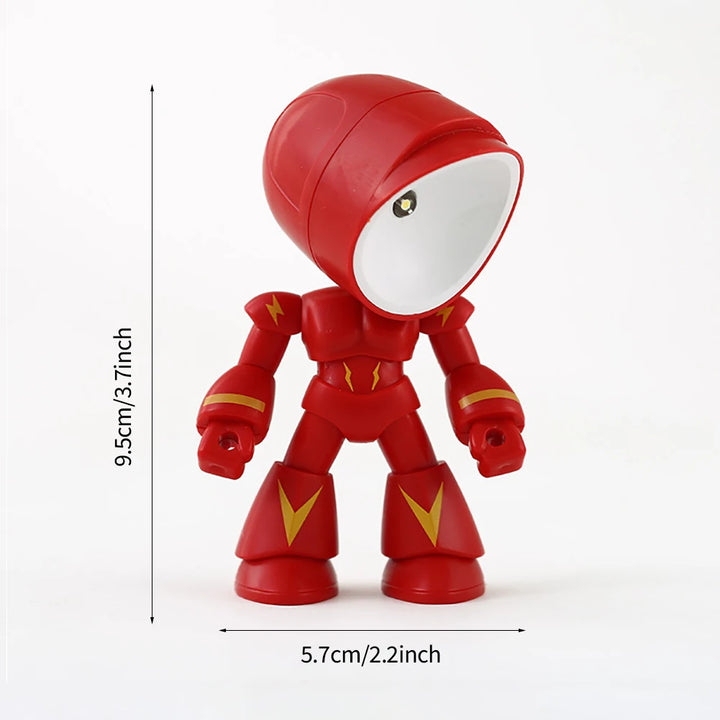 Mini Night Light LED Cartoon Cute Hero Police Desk Lamp Desktop Ornament Bedside Bedroom Table Lights Children Boy Holiday Gifts