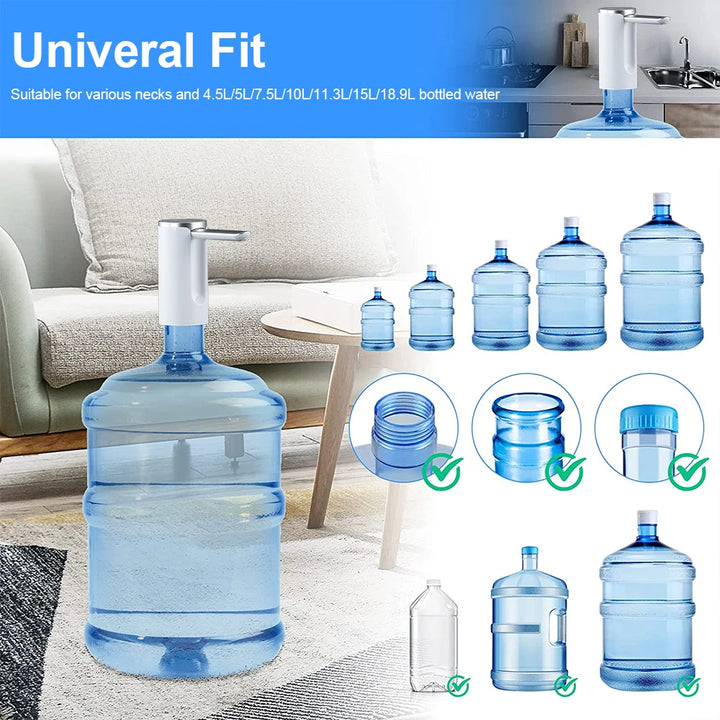 Electric Water Gallon Bottle Pump Automatic Water Dispenser Pump 19 Liters Foldable Desktop Water Bottle Pump H3 Rechargeable