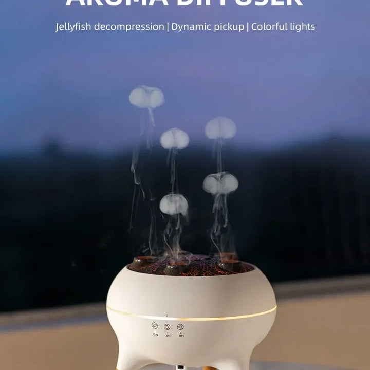 Dynamic Jellyfish Air Humidifier 250ml Essential Oil Diffuser Remote Control Bedroom Humidifier With 7 Colorful Night Lights