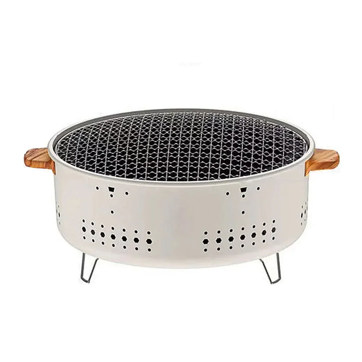 Portable Barbecue Grill Korean Charcoal Stove Stainless Steel Split BBQ Stove Round Non-stick Barbecue Rack For Outdoor Camping